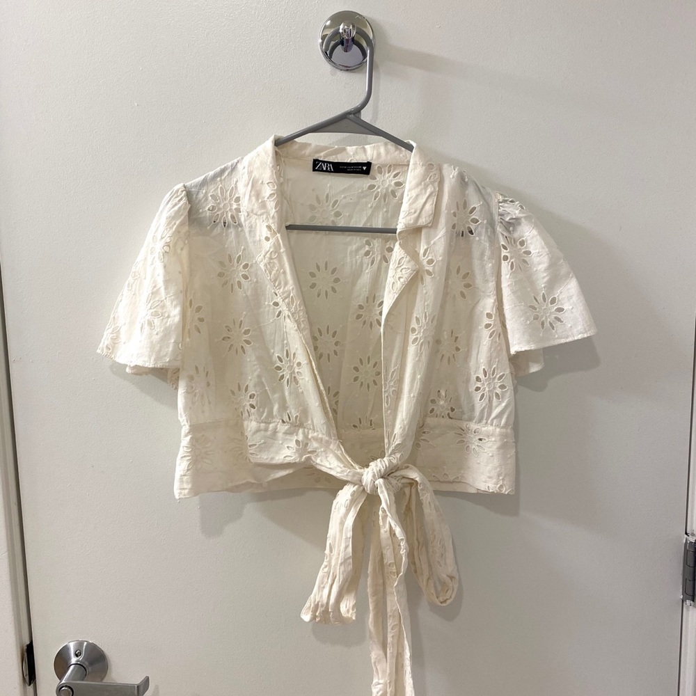 Eyelet crop top